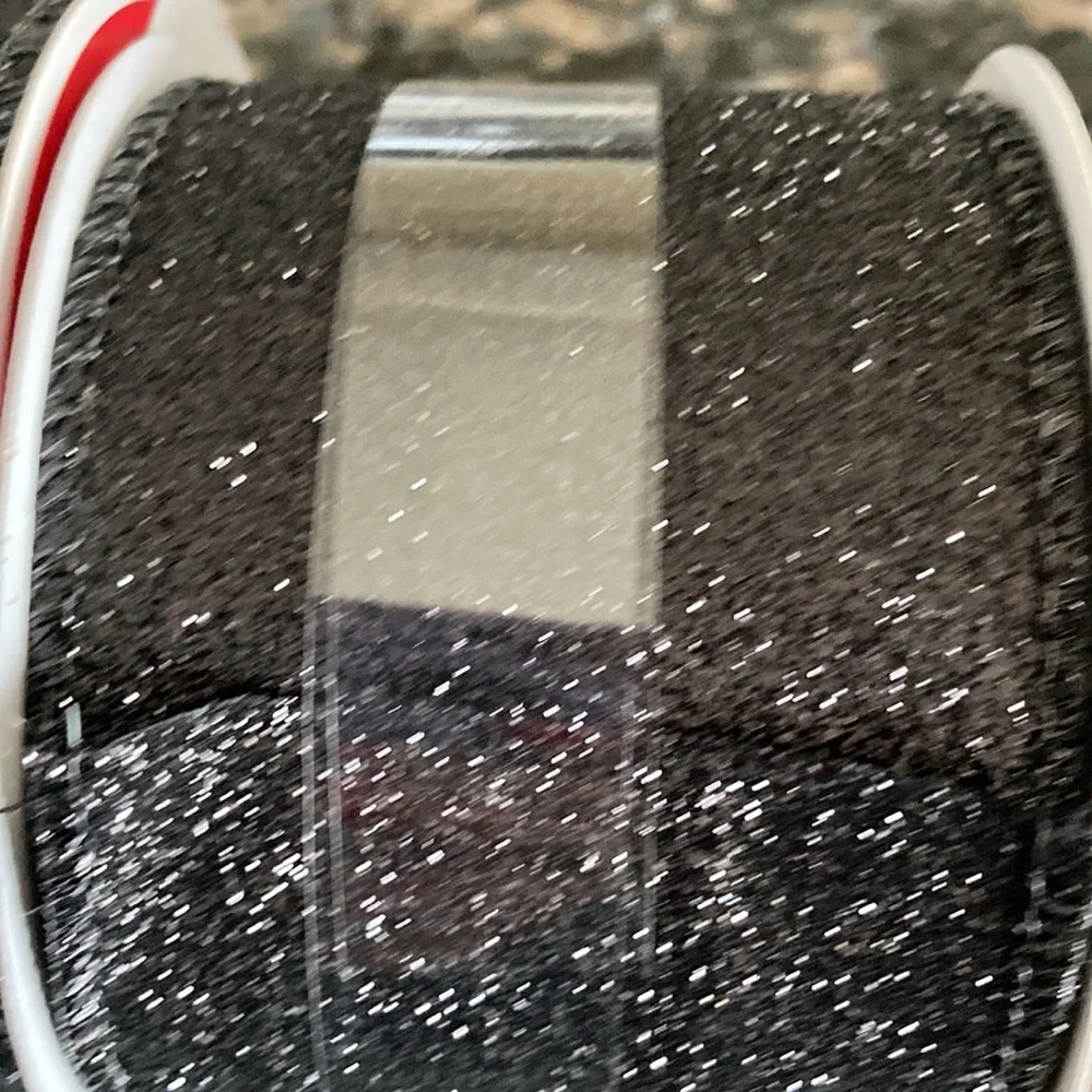 CELEBRATE IT WIRED RIBBON 2.5”x20 FT BLACK GLITTER LOT OF 3